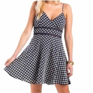 Trixxi Black and White A-Line Sundress Sleeveless